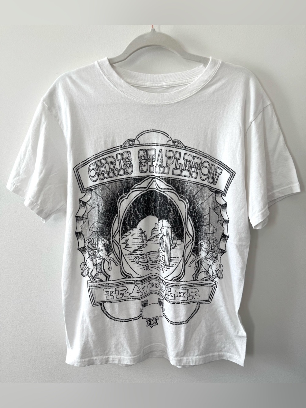 Chris Stapleton Traveller T Shirt S/M White Distressed Tee